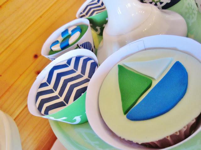 Chevron Blue and Green Nautical Themed Party by Cakes by Joanne Charmand