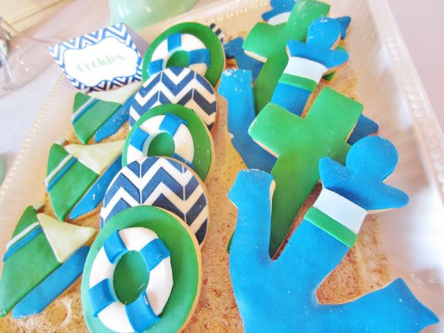 Chevron Blue and Green Nautical Themed Party by Cakes by Joanne Charmand