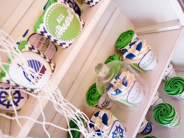 Chevron Blue and Green Nautical Themed Party by Cakes by Joanne Charmand