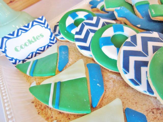 Chevron Blue and Green Nautical Themed Party by Cakes by Joanne Charmand