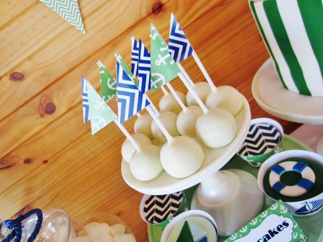 Chevron Blue and Green Nautical Themed Party by Cakes by Joanne Charmand