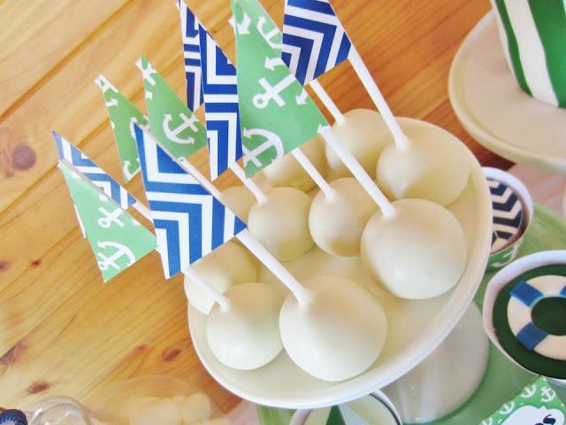 Chevron Blue and Green Nautical Themed Party by Cakes by Joanne Charmand