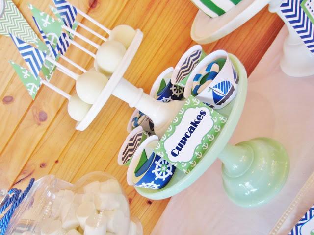 Chevron Blue and Green Nautical Themed Party by Cakes by Joanne Charmand