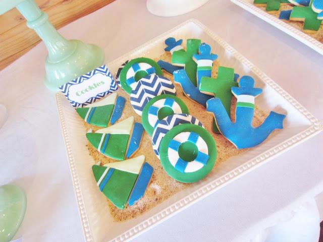 Chevron Blue and Green Nautical Themed Party by Cakes by Joanne Charmand