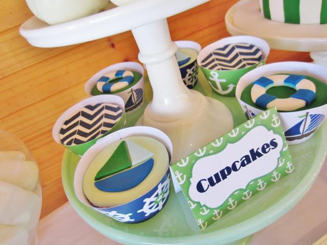 Chevron Blue and Green Nautical Themed Party by Cakes by Joanne Charmand