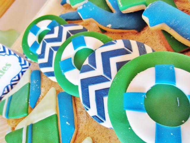 Chevron Blue and Green Nautical Themed Party by Cakes by Joanne Charmand