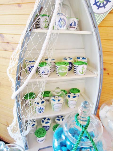 Chevron Blue and Green Nautical Themed Party by Cakes by Joanne Charmand