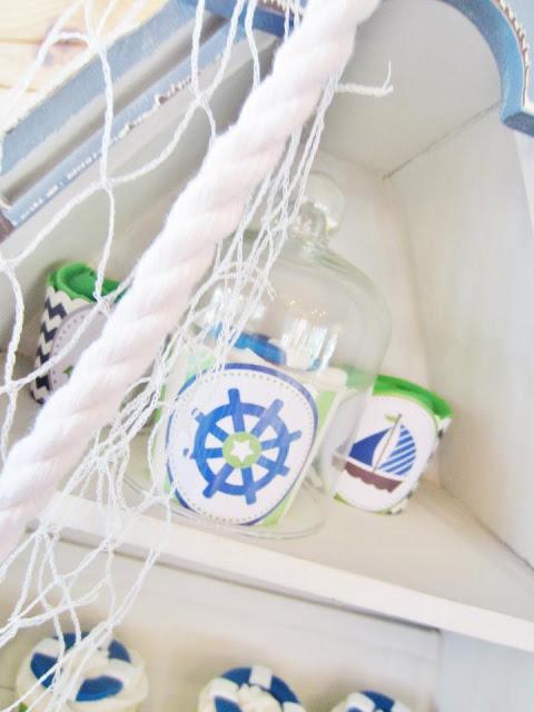 Chevron Blue and Green Nautical Themed Party by Cakes by Joanne Charmand