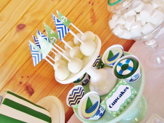 Chevron Blue and Green Nautical Themed Party by Cakes by Joanne Charmand