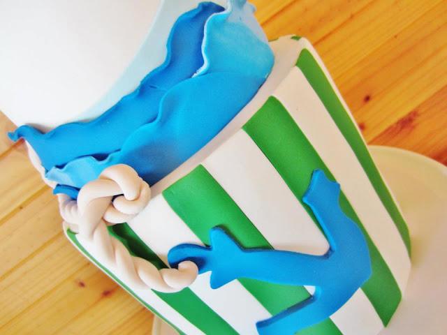 Chevron Blue and Green Nautical Themed Party by Cakes by Joanne Charmand