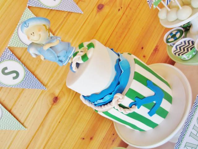 Chevron Blue and Green Nautical Themed Party by Cakes by Joanne Charmand