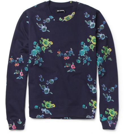 Raf Simons Floral Collection
Flower-Print Loopback Cotton-Blend...