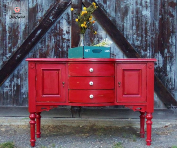 Painted buffet table