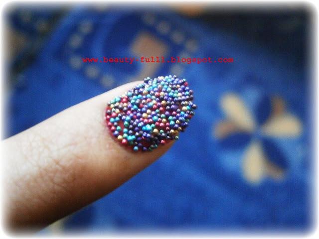 Steel Ball Caviar Manicure-Step by Step Tutorial With Pictures