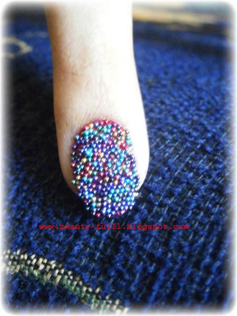 Steel Ball Caviar Manicure-Step by Step Tutorial With Pictures