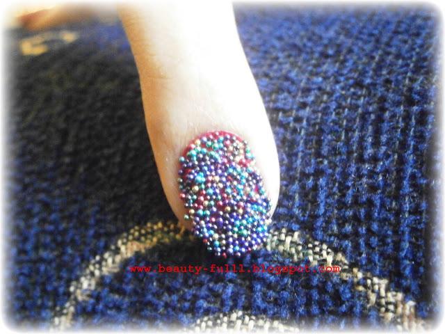 Steel Ball Caviar Manicure-Step by Step Tutorial With Pictures