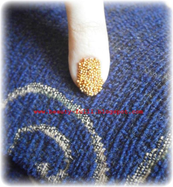 Steel Ball Caviar Manicure-Step by Step Tutorial With Pictures