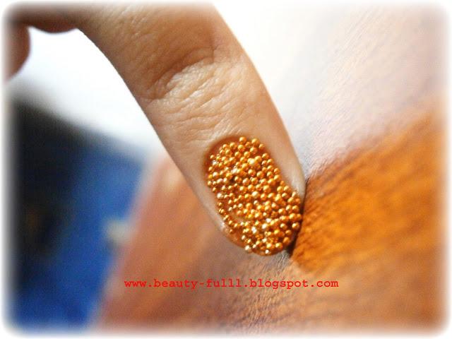 Steel Ball Caviar Manicure-Step by Step Tutorial With Pictures