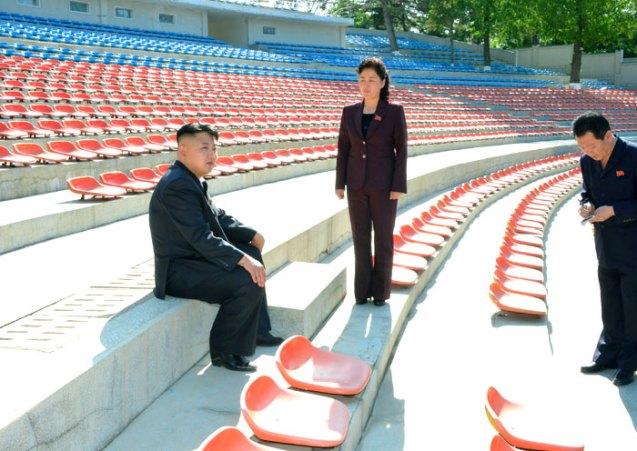 Kim Jong Un (1) tours Songdowon Youth Open Air Theater in Wo'nsan Kangwo'n Province (Photo: Rodong Sinmun).