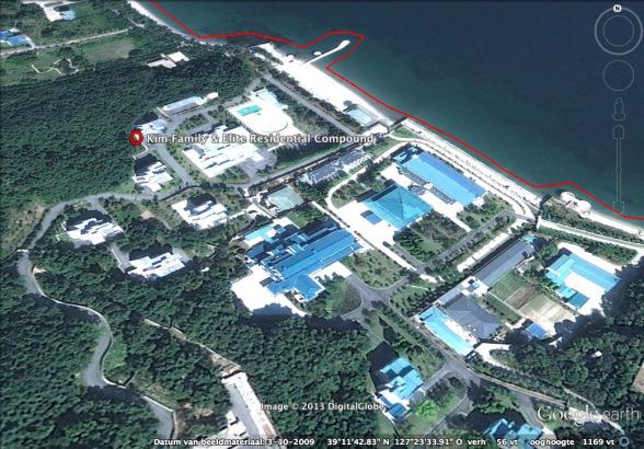 View of the main residential and recreational area of the Kim Family's residential compound in Wo'nsan, Kangwo'n Province (Photo: Google image)