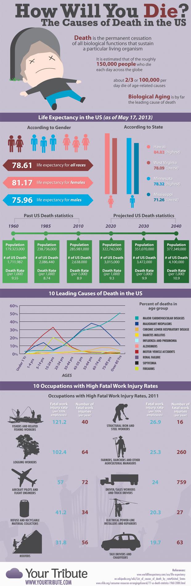 How Will You Die? The Causes of Death in the US (Infographic)