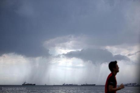 Rain clouds over manila bay