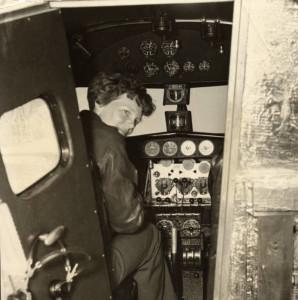 Earhart in the Electra cockpit, c.1936 (original source: http://e-archives.lib.purdue.edu)