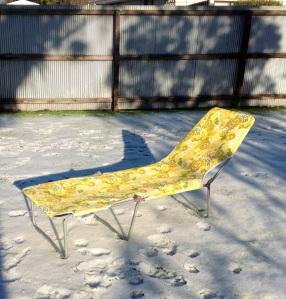 retro lounge lawn reclining chair tropical yellow