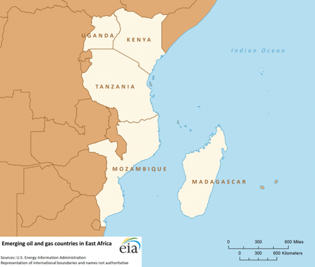 Emerging oil and gas countries in East Africa (Source: U.S. Energy Information Administration)