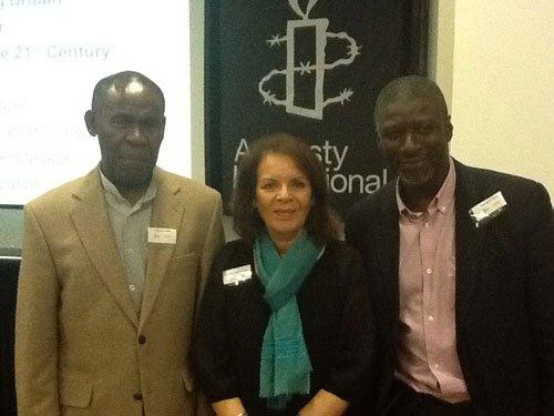 Professor Gus John, Baroness Meral Hussein-Ece and Paul Mortimer from Show Racism the Red Card