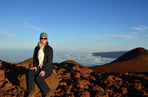 Shannon atop Mauna Kea, Hawaii