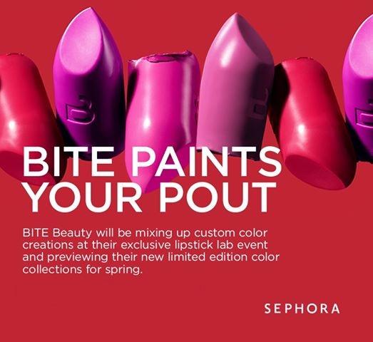 EVENT LISTING: Experience BITE Beauty's Exclusive Lip Lab at Sephora