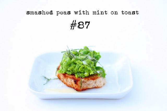 Smashed peas with mint on toast #87