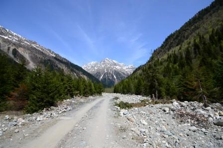 dirt road on the way to the glacier in Mestia