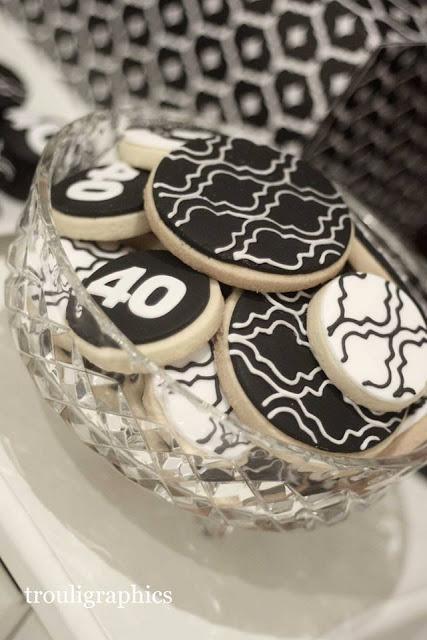 Black and White Themed 40th Birthday by Trouli Graphics