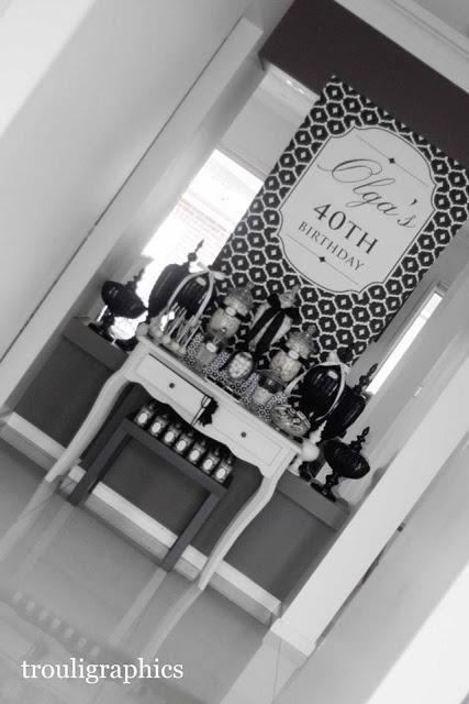 Black and White Themed 40th Birthday by Trouli Graphics