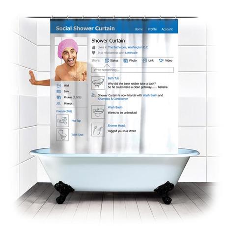 Can't stop checking your facebook page on your phone while sitting on the toilet? Well now you can shower on facebook, too!