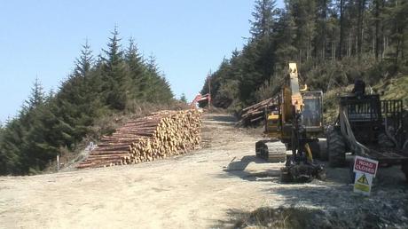 logging equipment along the wicklow way hiking trail - wicklow mountains - ireland
