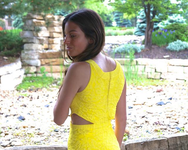 yellow cutout dress