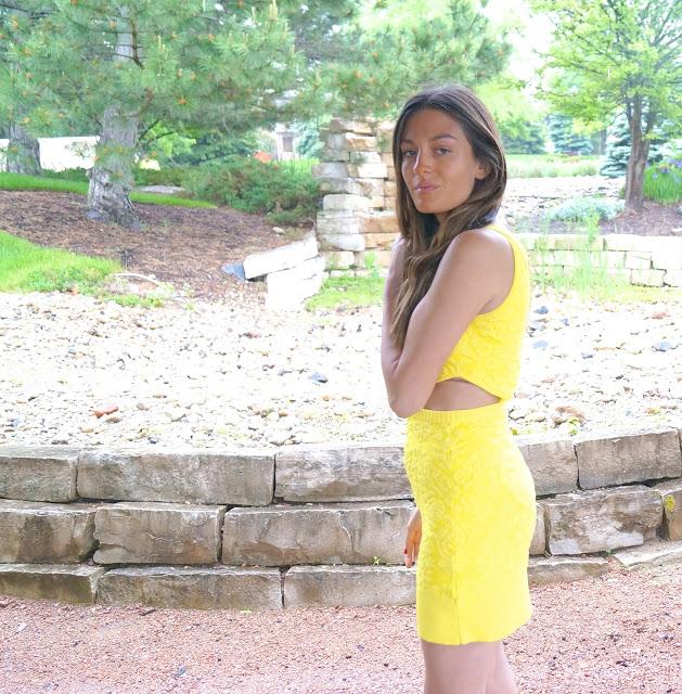 yellow cutout dress