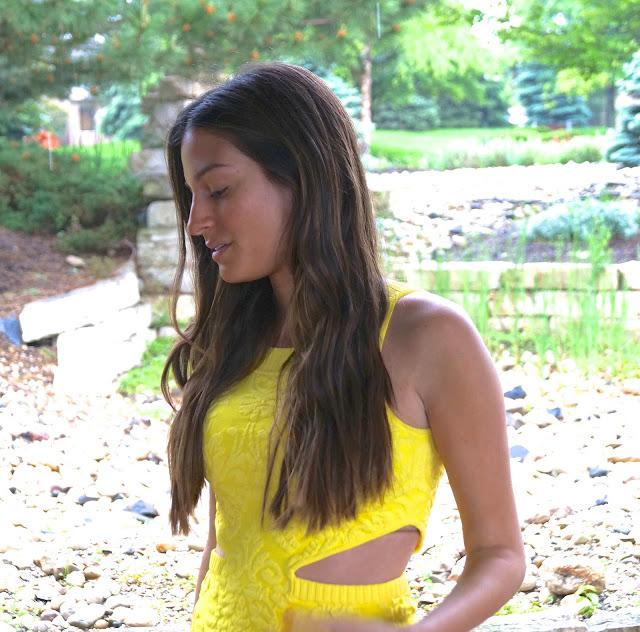 yellow cutout dress