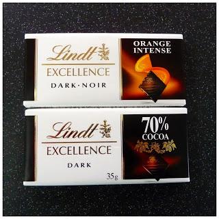 Lindt Excellence Dark Chocolate Range Intense Orange