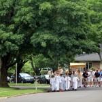 The procession followed through the neighborhoods of Yardley and Lower Makefield.