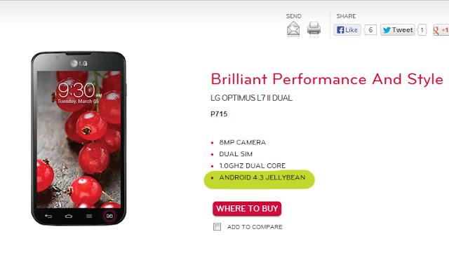 LG Optimus L7 2 appears on LG website with Android 4.3