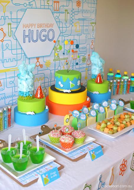 Professor Hugo's Science Themed 8th Birthday Party by Crackers Art