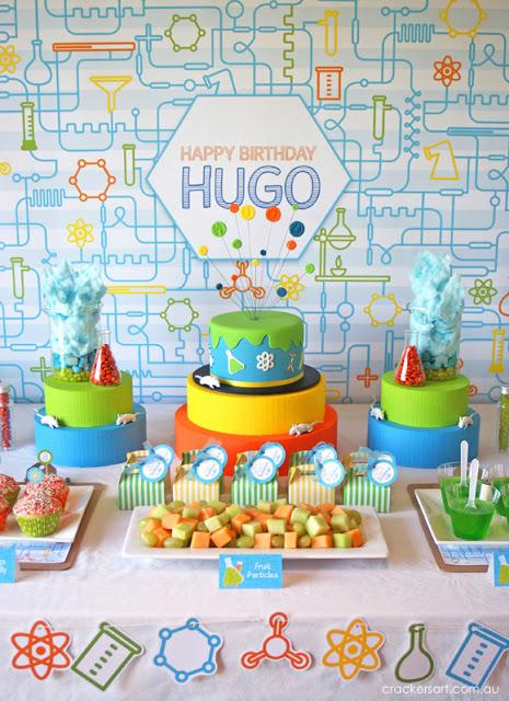 Professor Hugo's Science Themed 8th Birthday Party by Crackers Art