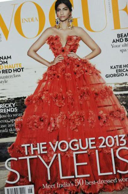 Sonam Kapoor on VOGUE June 2013 in Alexander McQueen