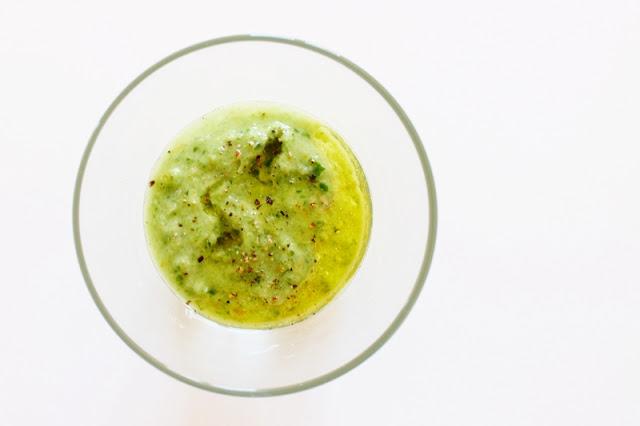 Green gazpacho with cream cheese crostini #88