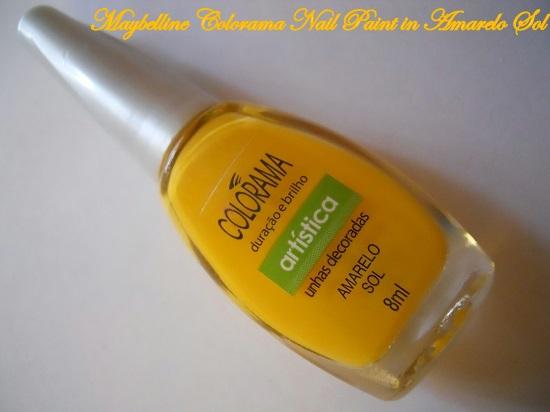 Maybelline Colorama Nail Paint in Amarelo Sol- Review & NOTD+maybelline nail polish online