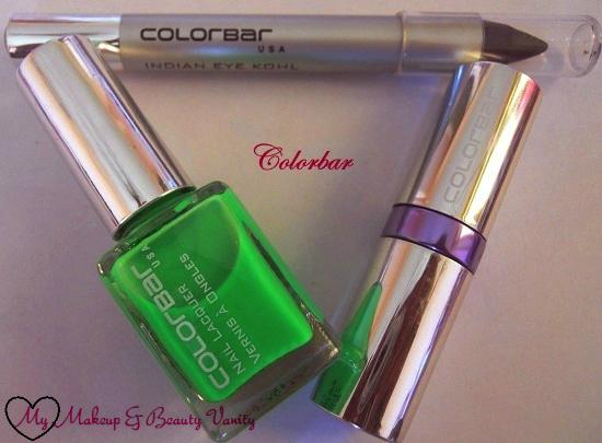 colorbar nail polish lime margarita+colorbar soft touch lipstick passionate++colorbar kohl